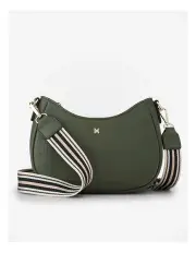 [Madison Accessories] Simone Crescent Zip Top Small Crossbody Bag in Green