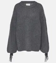 [Lisa Yang] Lisa Yang Hilma fringed cashmere sweater M-L grey