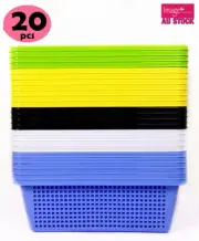 20x Multi-Purpose Plastic Storage Basket 34x27.5x11cm Random Color BK40702