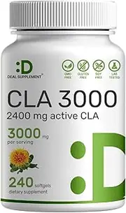 Deal Supplement CLA 1500mg Per Serving, 200 Softgels, Super Extra Strength 95% Conjugated Linoleic Acid from Safflower Oil, Manage Weight and Lean Muscle