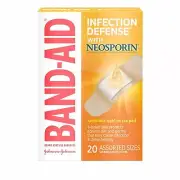 Band-Aid Adhesive Bandages with Neosporin Antibiotic Ointment 20 Count Pack of 2