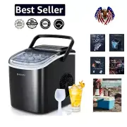 Portable Countertop Ice Maker - Rapid 6-Min Ice, 26 lbs Daily Output, Self-Cl...