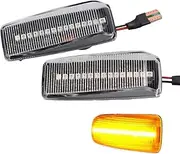 Turn Signal Lights for Benz W201 W202 W124 W140 R129 12V Flashing Car Turn Signal Lights Lateral Side Marker Lamps LED Strobe Indicator Accessories Turn Signal Lights(2Pcs Dynamic Crystal)