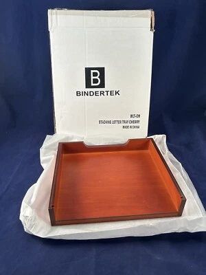 Lot3 Bindertek Stacking Wooden Desk Top Letter File Tray Organizer-Cherry WLT-CH