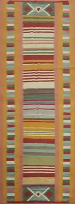 Hand-Woven Kilim Runner Rug 4x13 Ft Reversible Wool Carpet Hallway oriental Rug