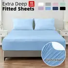 Extra Deep Ultra Soft Cotton Fitted Sheet Double/Queen/King Bed Size Sheet Cover