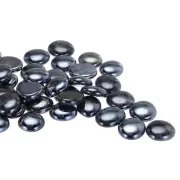 Glass Beads,36pcs Flat Glass Gemstone Nickel Black 0.44lbs Glass Pebbles