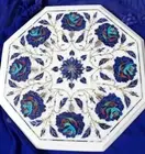 12" Marble side Coffee Table Top lapis Floral Inlay Art Home Decor