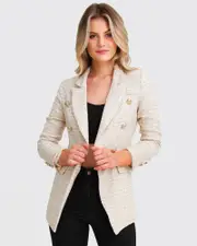 [Belle & Bloom] Princess Polina Tweed Blazer - Beige Marle
