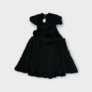Seed Heritage Black Open Front Tie Up Maxi Dress Women's 8 New With Tags