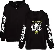 [Yumenam] Unisex Juice Wrld Hooded Sweatshirt Zipper Hoodie Hooded Pullover Hip Hop Tops Streetwear for Men Women Teen