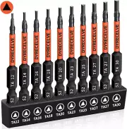 "10-Pack Magnetic Triangle Screwdriver Bits, S2 Steel, For Power Tools & Repairs