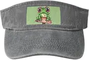 [RLDOBOFE] Sun Visor Hat Adjustable Empty Top Baseball Cap Cartoon frog Sun Hats for Women Men Sports Hats Summer Beach Cap