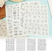 4Pcs Embroidery Stickers Water Soluble Stabilizer Delicate Sticky Wash Away Stabilizer Water Soluble Embroidery Paper Assorted Patterns for Hand Sewing Lover Bag Tablecloth