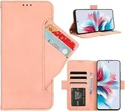 [GoshukunTech] Phone Cover for Oppo Reno11 F 5G,for Oppo Reno11 F 5G Wallet Case[ 5 Card Slots Leather Wallet ] Soft TPU Inner Case Flip Cover Stand Feature -Pink