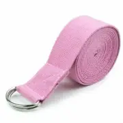 Brybelly Holdings SYOG-402 8 ft. Cotton Yoga Strap with Metal D-Ring Pink