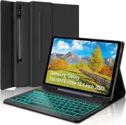 Backlit Keyboard Case For Samsung Galaxy Tab S9 FE/S9 FE Plus 12.4" Tablet Cover