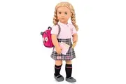 Our Generation Hally Doll Soft 18-inch Fashion Doll with Holiday Clothing Accessories Unique Grey-Blue Eyes and Curly Blonde Hair