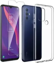 For TCL 306 CASE + TEMPERED GLASS SCREEN PROTECTOR CLEAR SHOCKPROOF COVER