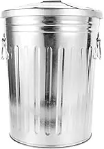 Alipis Trash Can Kitchen Galvanized Trash Can with Lid, 8l Outdoor Dog Poop Garbage Can Wastebasket, Farmhouse Metal Waste Bin Metal Bucket Compost Bin Vintage Flower Pot for Bathroom
