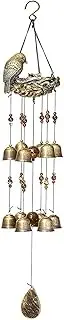 Bird Nest Wind Chime Indoor Outdoor Decoration Birds Windchime with 12 Bells for Glory Mother's Love Gift