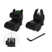 New Tactical Front Rear Flip-up Optical Sight Red Green Dot Fiber Backup Sights