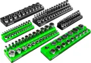 Magnetic Socket Organizer, 6 Piece Set Metric and SAE Magnetic Socket Holders Ho