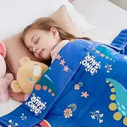 HOSUKKO Weighted Blanket - Weighted Blanket 5 lbs Blue Dinosaur Heavy Blanket - Small Size Bresthable Blanket(36 * 48 inches, 5 lbs)