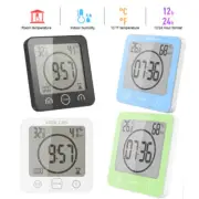 Waterproof Digital Bathroom Shower Timer Wall Clock LCD Thermometer Hygrometer