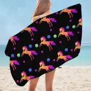 Retro Colors Horse Pattern Microfiber Beach Towel