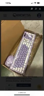 RECCAZR Purple Wireless Gaming Keyboard And Mouse
