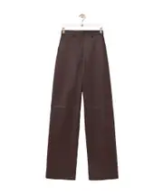 Trousers in nappa lambskin FR38 chocolate brown