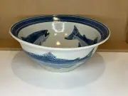 Allen & Williams Studio Art Pottery Fish Stoneware Serving Bowl 9.5” Blue Salmon
