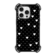 iPhone 16 Pro Bounce Case MagSafe Compatible Pin Point Hearts Black