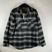Alpine Design Shacket Women's Medium Black Plaid Pockets Long Sleeve 7036