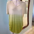 Lane Bryant Green Ombre Top with Side Ruching NWT