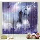 Horses Purple Ocean 3D Curtain Blockout Photo Printing Curtains Drape Fabric