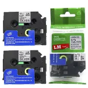 2/Pack 12mm Black on Matte Silver for P-touch Model PT1120, PT-1120 Label Maker