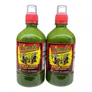 PICAMAS - Green Jumbo Hot Sauce Salsa Brava Picante 16oz Bottles (Pack of 2)