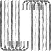 12 Pack 12 Inch Heavy Duty J Hook Ground Anchors Metal Steel Tent Stakes