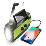 Emergency Solar Power Hand Crank Weather Radio FM/AM LED USB Flashlight Charger