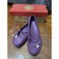 在飛比找蝦皮購物優惠-正版9成新Hello kitty紫色娃娃鞋/37號防水鞋/雨