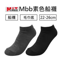 在飛比找蝦皮購物優惠-〔小筑購物〕MMB素色毛巾底船襪22-26cm 氣墊襪底 男