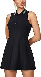 [Ewedoos] Golf Dress Tennis Dress with Built in Shorts and Bra Athletic Dress for Women Workout Dress with Pockets for Exercise