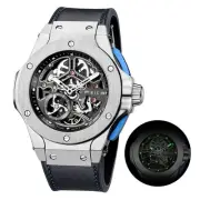 Skeleton Automatic Watch Men Analog with Stainless Steel Sapphire Mirror Blac...
