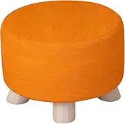 Generic Foot Stool Ottoman Stool Non Skid Kids Seat Ottoman Small Footstool Foot Rest for Office Bedside Nursery Dressing Room Couch, Orange