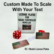 RC, radio control, LICENSE PLATE SET, USA, AMERICAN FLAG, made to scale