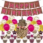 Jungle Animal Leopard Print Party Set Party Supplies Happy Birthday Decoration
