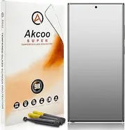 [2 Pack]Galaxy S23 Ultra matte screen protector, Akcoo UV liquid full screen adhesive [Anti-glare][Anti-fingerprint] AG Tempered Glass Screenguard for Samsung S23 Ultra 5G