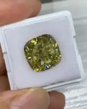 4 crt Yellow color D Grade Cushion Cut Loose Diamond Stone VVS1 GRA Certificate